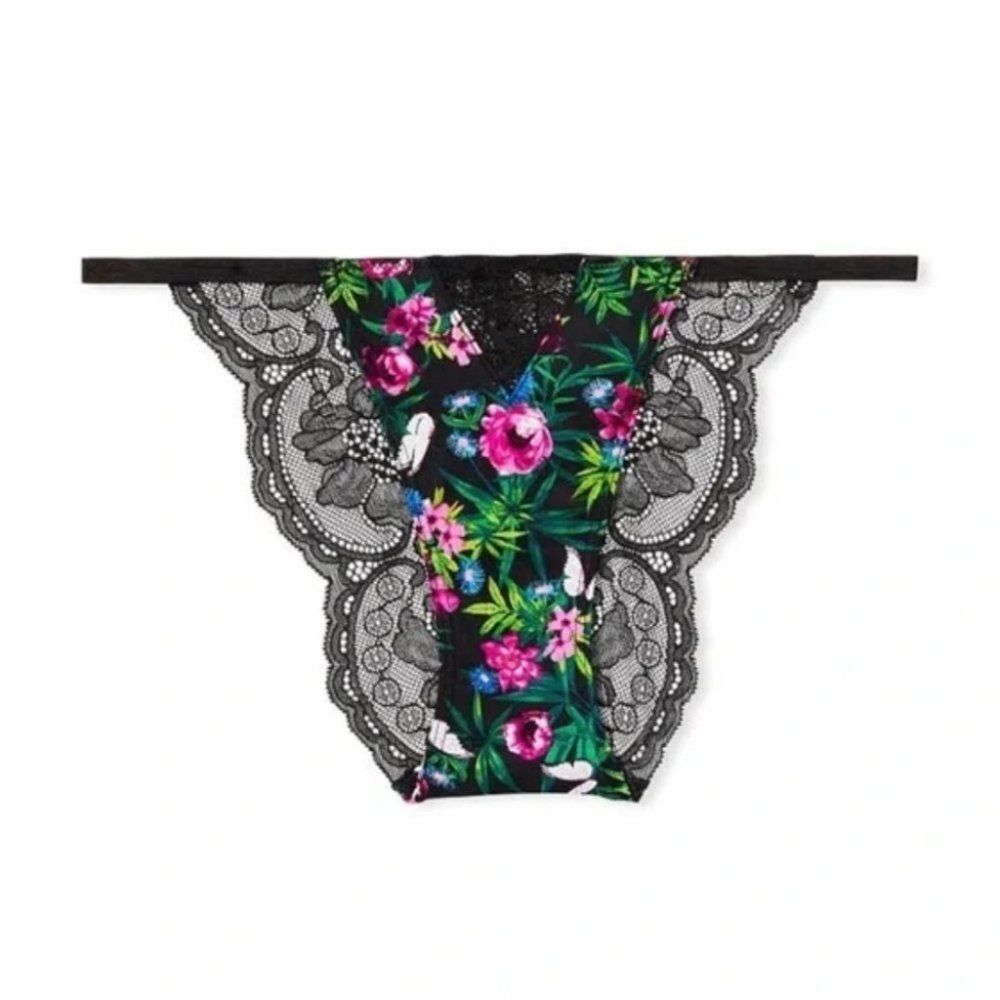Small Victoria’s Secret Floral Lace String Cheekini Panty - Picture 6 of 11